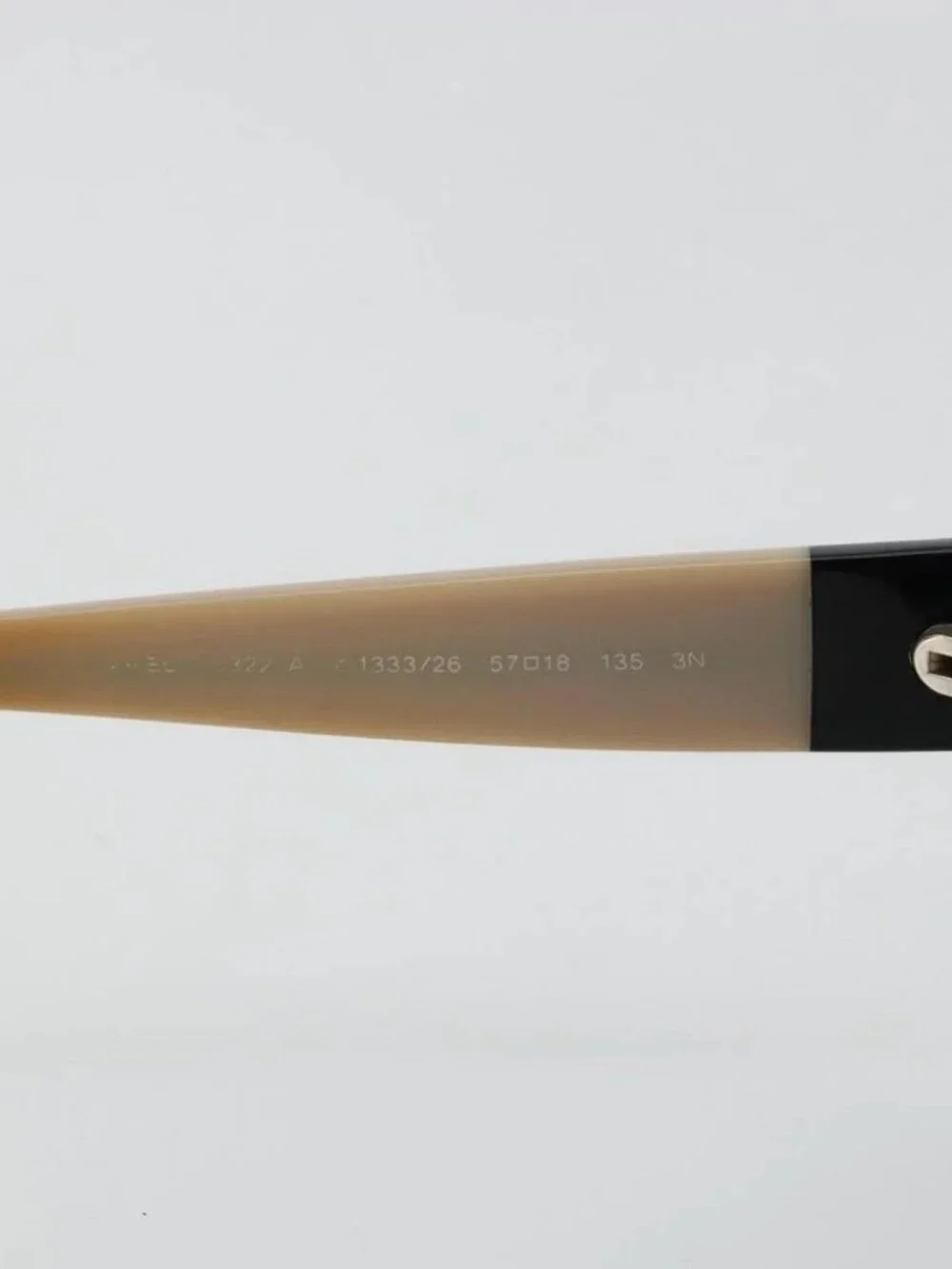 CHANEL COCO Mark Sunglasses plastic Beige Black CC Auth 179322